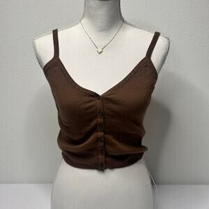 Brandy Melville  John Galt One Size Fits Small-Medium Brown Tank-Cami